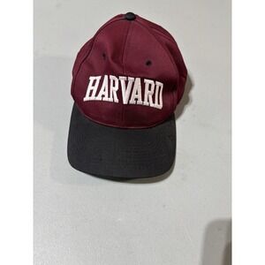 Vintage 90s Y2K Harvard SnapBack Hat College Embroidered Baseball Red Adult‎